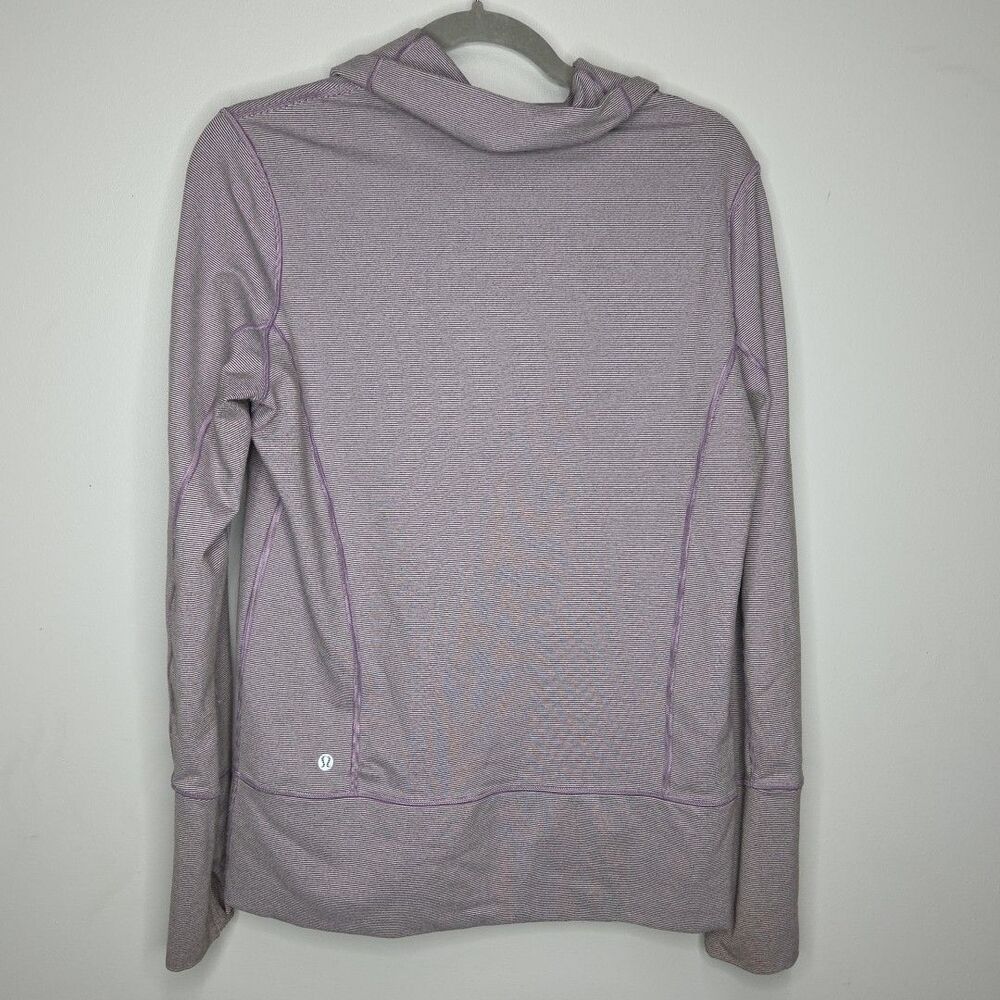 Lululemon Jacket Women 10 Purple Stride Hood Performance Active Wick Yoga Casual - Picture 3 of 6